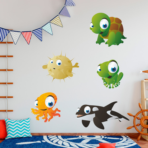 Kinderzimmer Wandtattoo: Aquarium Kit von marinen Wesen