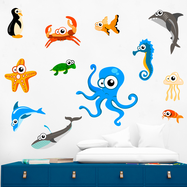 Kinderzimmer Wandtattoo: Kit Oktopus-Aquarium