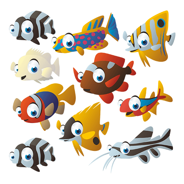 Kinderzimmer Wandtattoo: Set 10 Fische