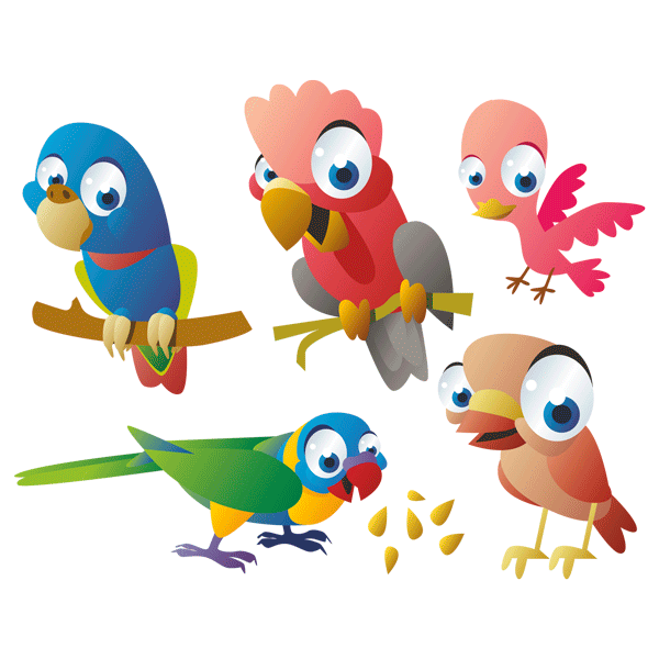 Kinderzimmer Wandtattoo: Exotischer Papageien-Kiy