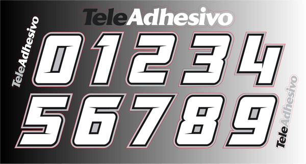 Aufkleber: kit numeros 1