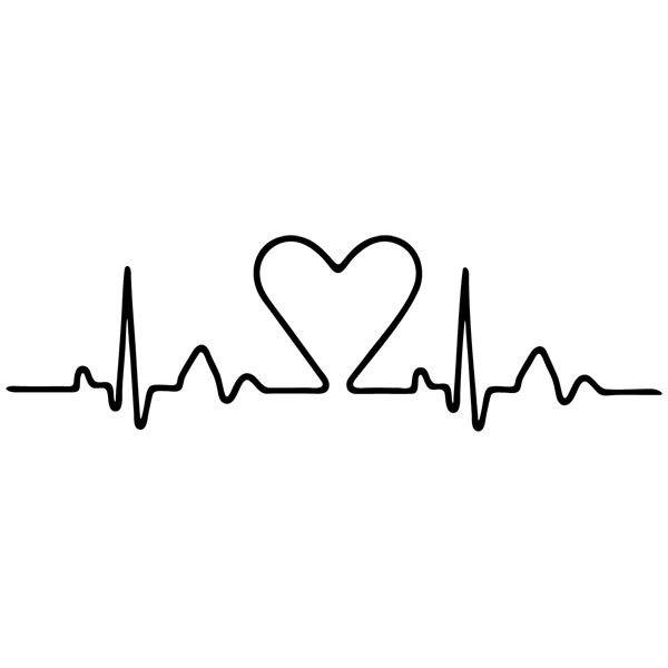 Wandtattoos: Kopfteil Bett Herz-Elektrokardiogramm