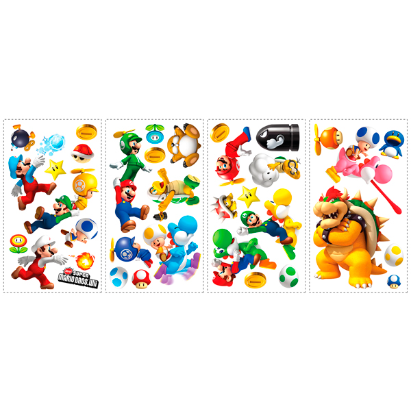 Kinderzimmer Wandtattoo: Set 35X Super Mario Bros. Wii