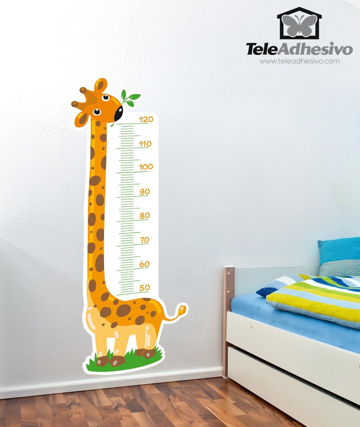 Kinderzimmer Wandtattoo: Messlatte Nette Giraffe