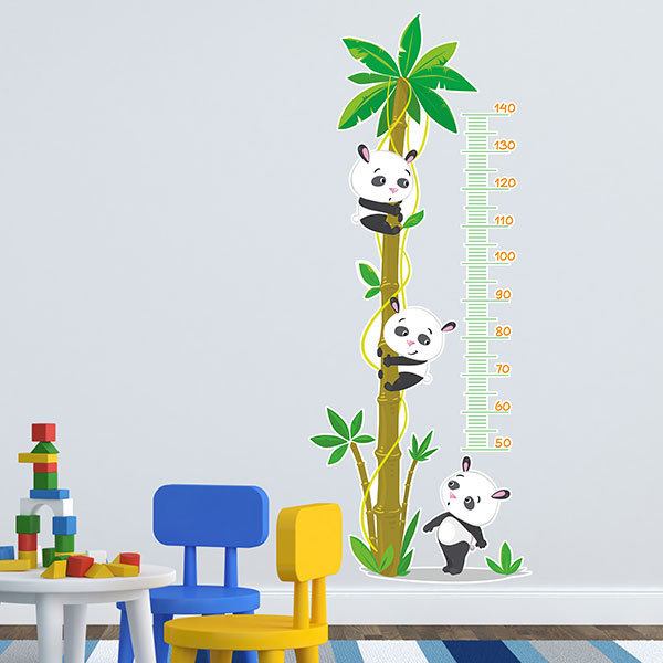 Kinderzimmer Wandtattoo: Messlatte Pandas in der Palme