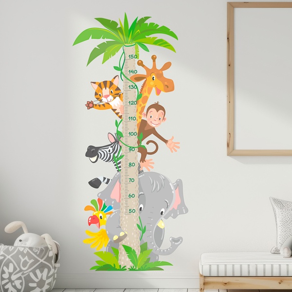 Kinderzimmer Wandtattoo: Höhenmesser Dschungeltiere