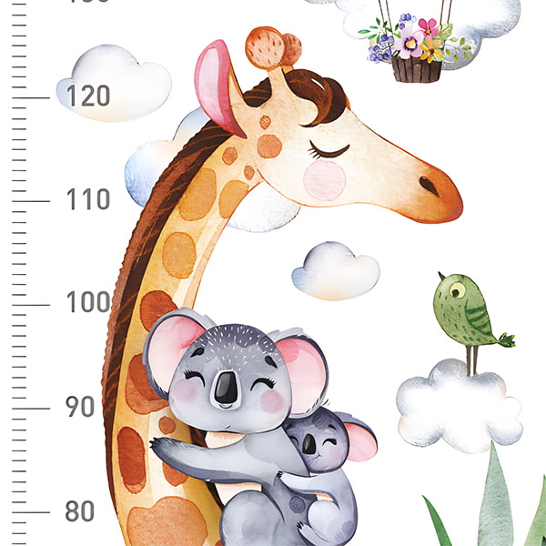 Kinderzimmer Wandtattoo: Giraffe und Koala Meter