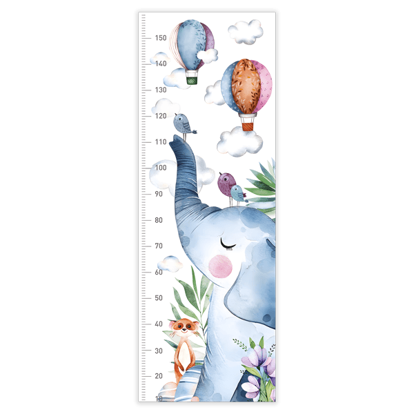 Kinderzimmer Wandtattoo: Elefant und Ballonmeter