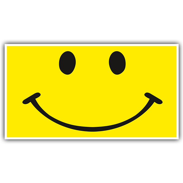 Aufkleber: Smiley rechteckig