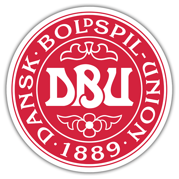 Aufkleber: Dänemark - Fußball Schild