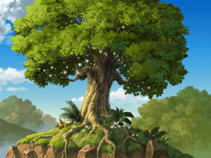 Wandtattoos: Landschaft - Baum-Wurzeln und