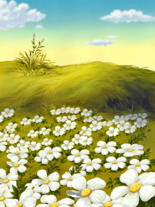 Wandtattoos: Blumen in der grünen Wiese