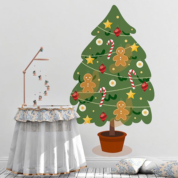 Wandtattoos: Dekorierter Weihnachtsbaum
