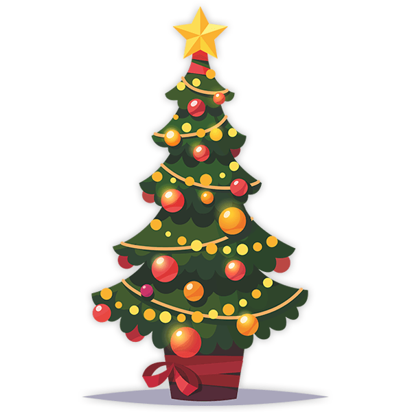 Wandtattoos: Baum mit Weihnachtsdekoration