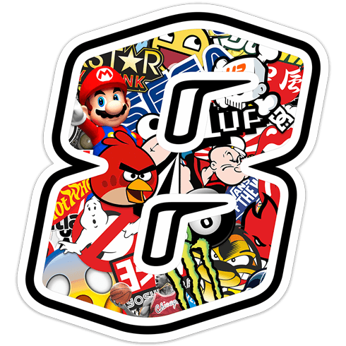 Aufkleber: Zahlen nummer 8 Stickerbomb