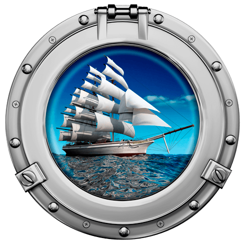 Wandtattoos: Bullauge Segelboot