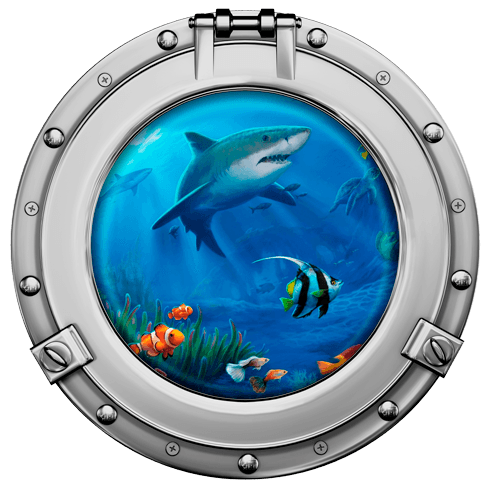 Wandtattoos: Bullauge Haie und Fische