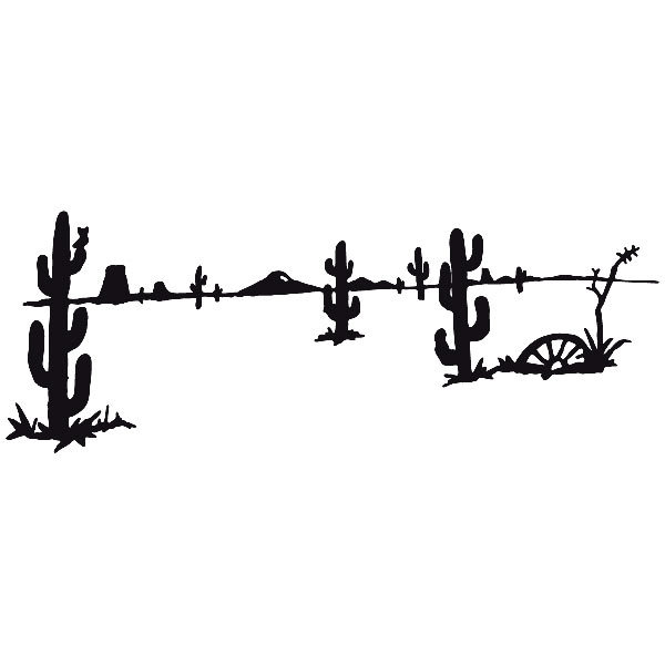 Aufkleber: Wüste mit Kaktus