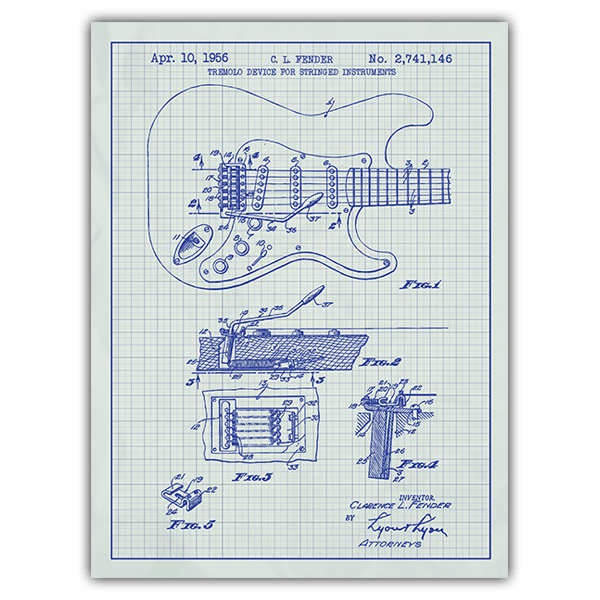 Wandtattoos: Fender Stratocaster e-Gitarre weiß