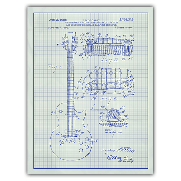 Wandtattoos: Gibson Les Paul e-Gitarre