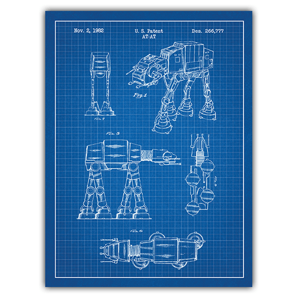 Wandtattoos: AT-AT blaues Patent