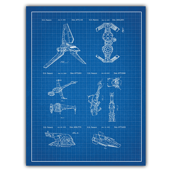 Wandtattoos: Star Wars Schiffe blau Patent
