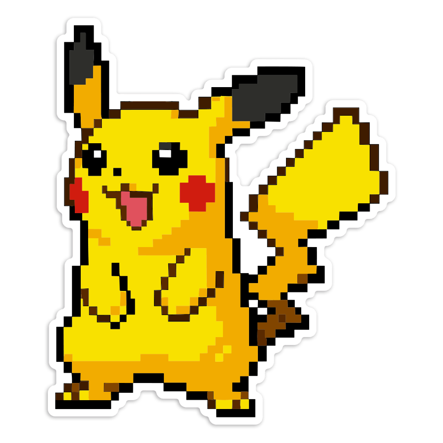 Aufkleber: Pikachu Pixel-Stil Pokémon