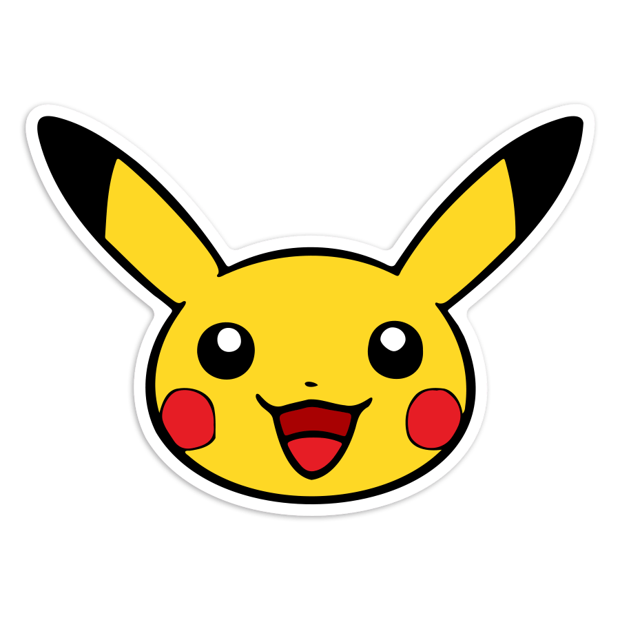 Aufkleber: Pikachu lächelndes Gesicht Pokémon