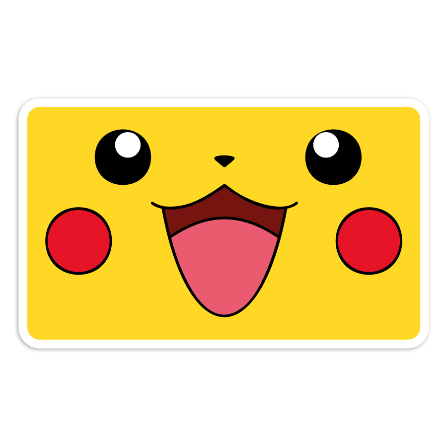 Aufkleber: Pikachu rechteckiges Gesicht Pokémon