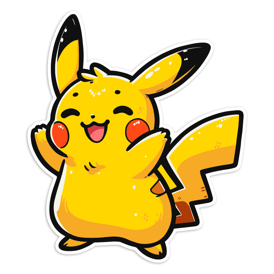 Aufkleber: Pikachu fröhlich chibi Pokémon