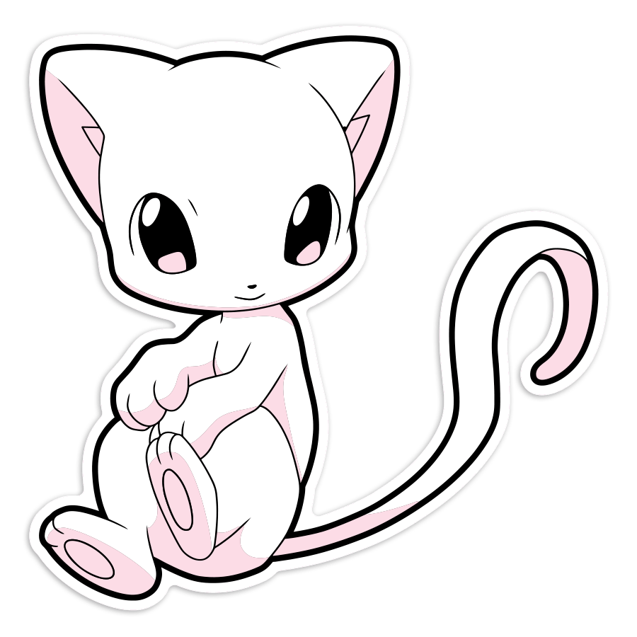 Aufkleber: Mew sitzend kawaii Pokémon