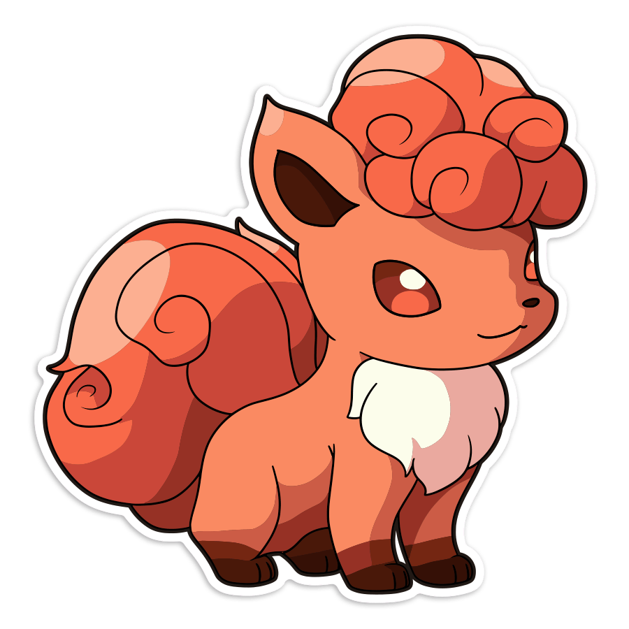 Aufkleber: Vulpix elegant Feuer Pokémon