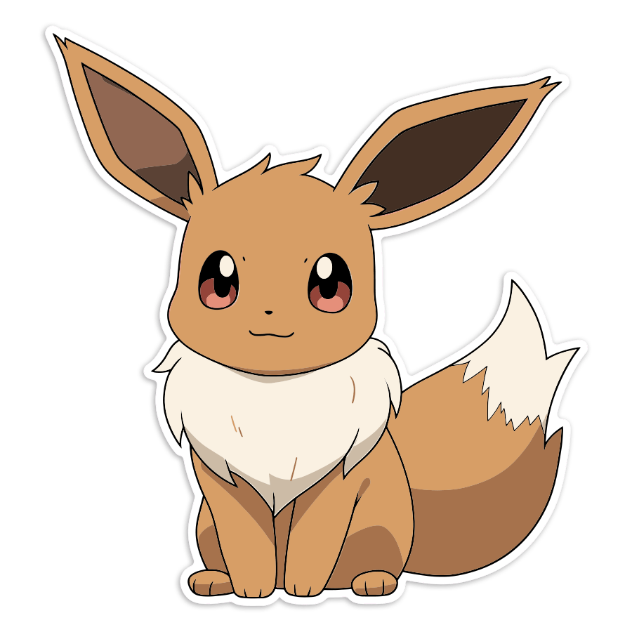 Aufkleber: Evoli sitzend süß Pokémon