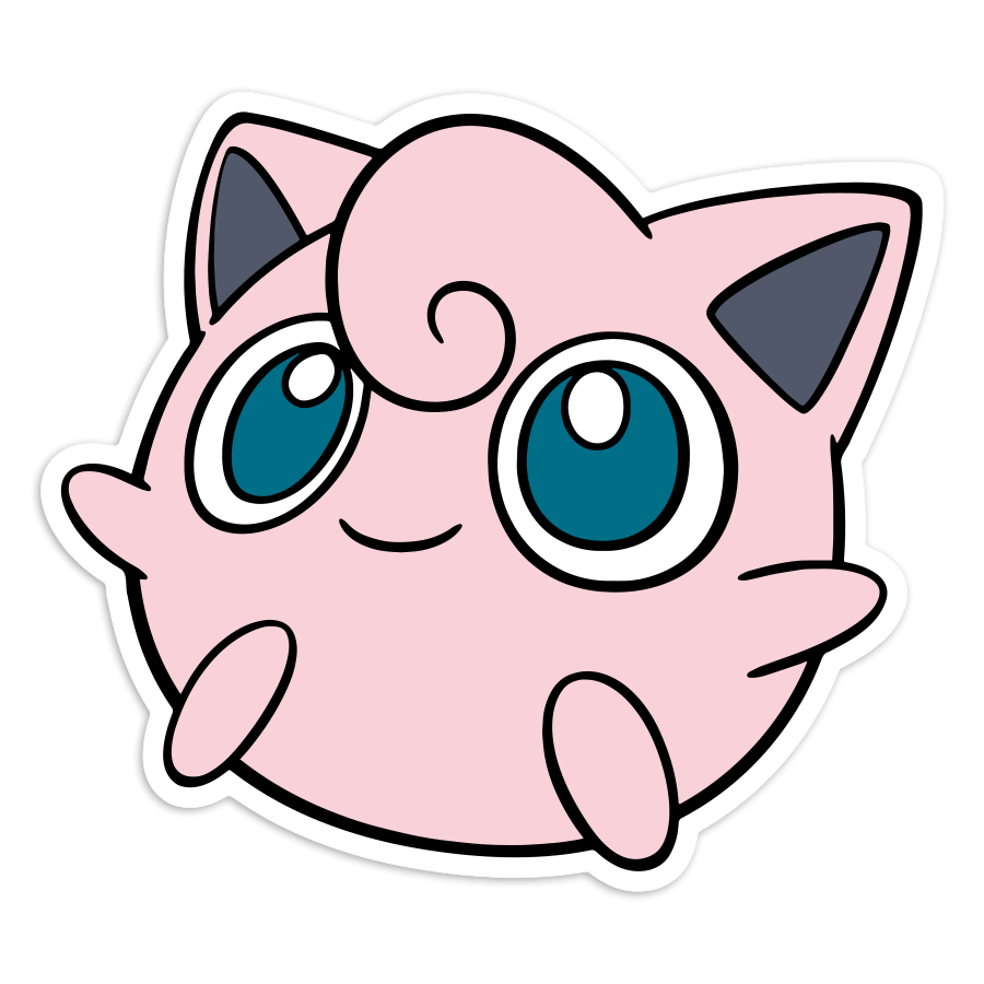 Aufkleber: Pummeluff niedliches Gesicht Pokémon