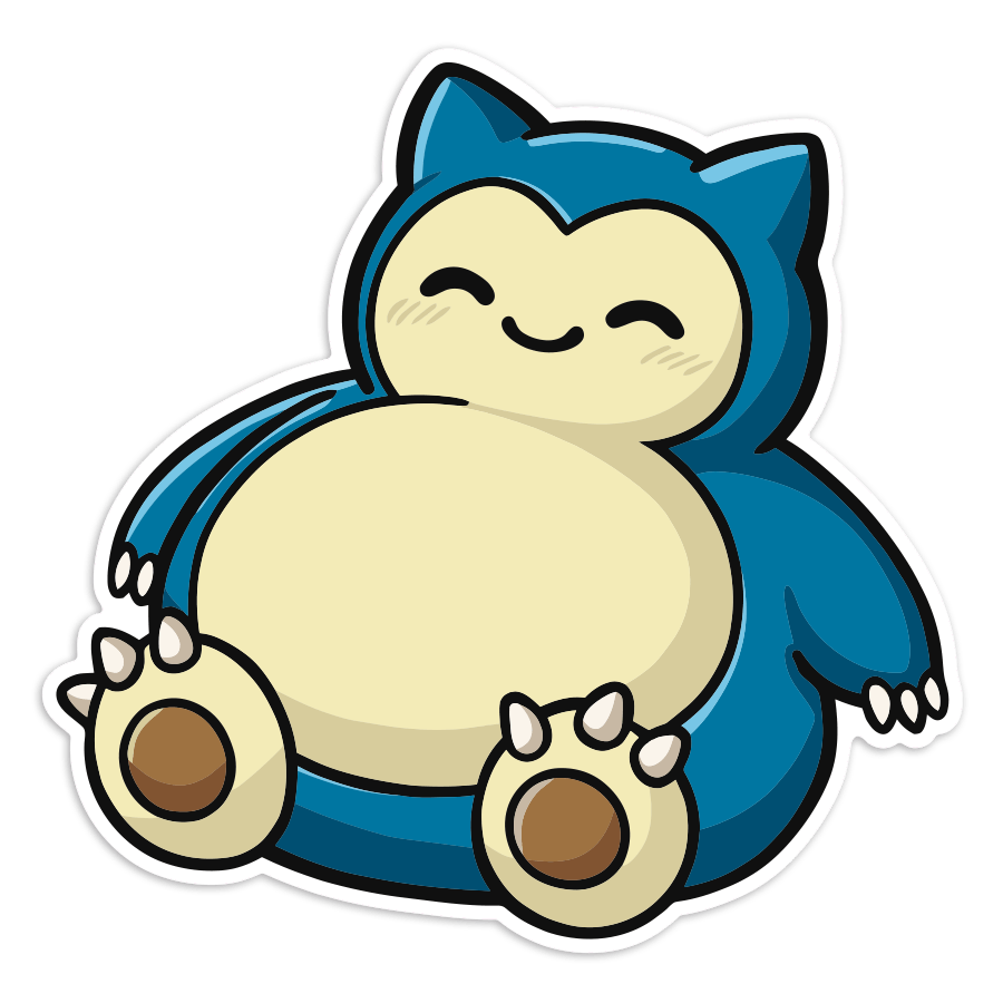 Aufkleber: Relaxo schlafend chibi Pokémon