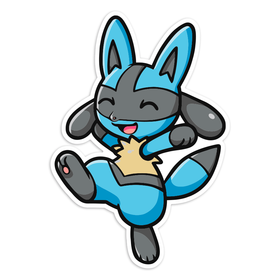 Aufkleber: Lucario Chibi-Pokémon