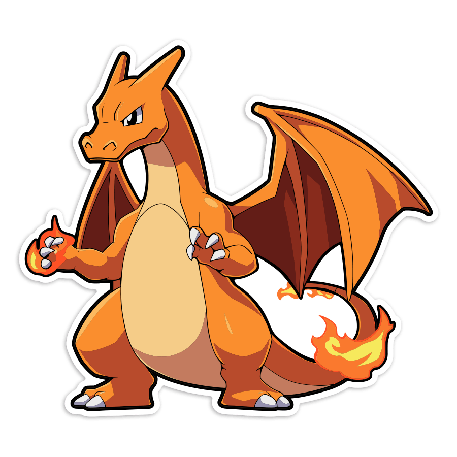 Aufkleber: Glurak Feuer Pokémon