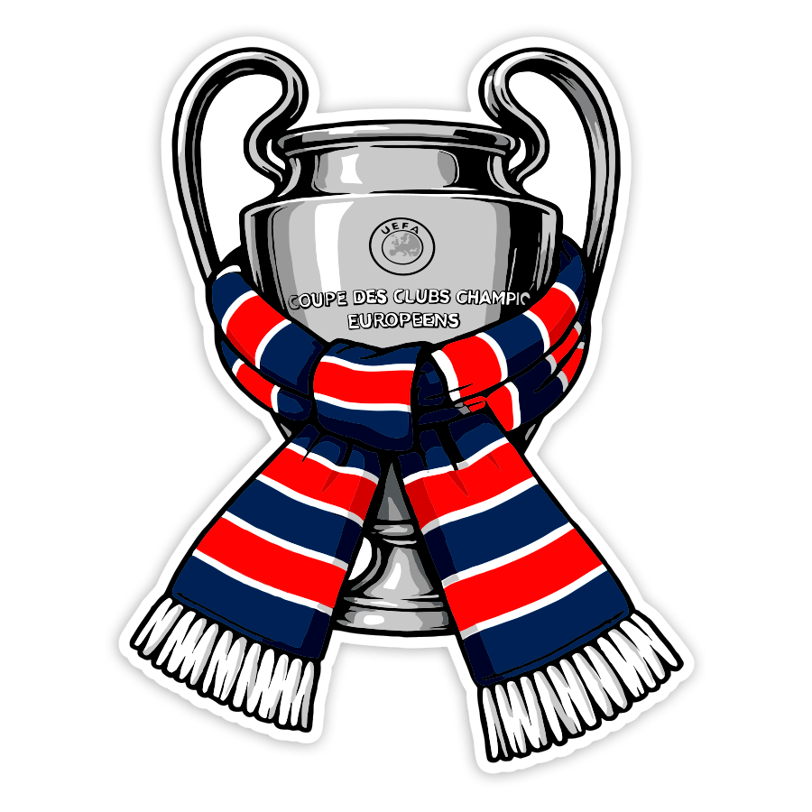 Wandtattoos: Champions-Pokal mit PSG-Schal