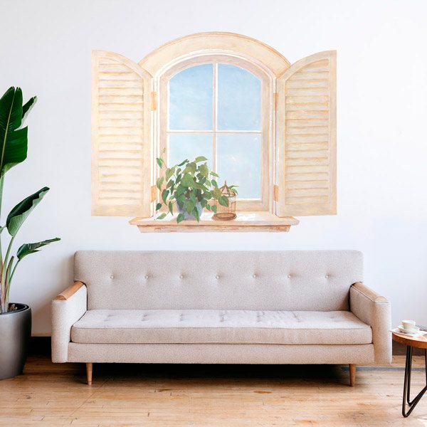 Wandtattoos: Fenster mit Pflanze