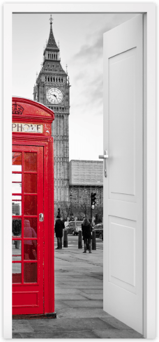 Wandtattoos: Offene Tür London Telefonzelle