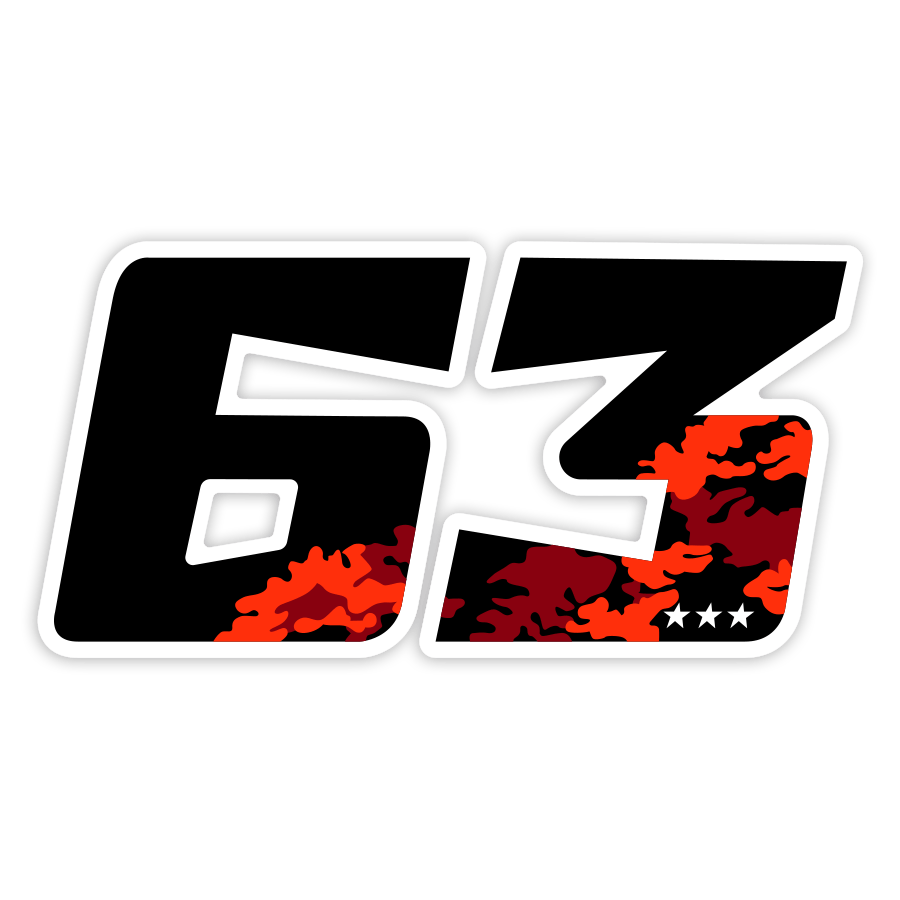 Aufkleber: Nummer 63 MotoGP Francesco Bagnaia