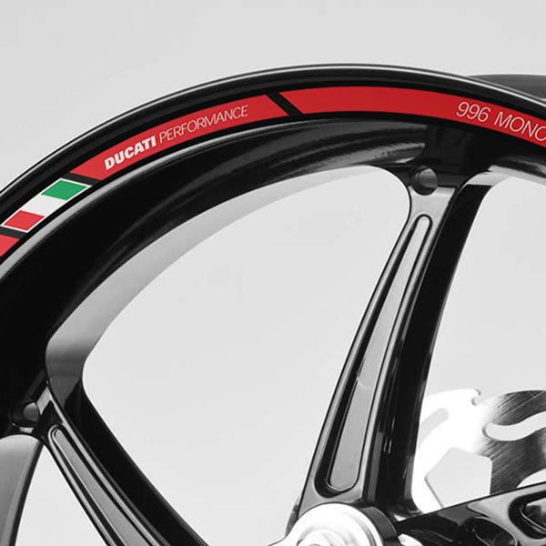 Aufkleber: Kit Felgenrandaufkleber Ducati 996 Monoposto