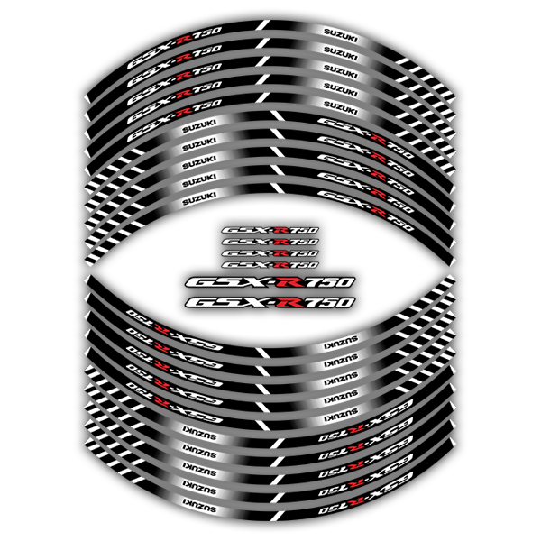 Aufkleber: Kit motorrad Felgenrandaufkleber Suzuki GSX 750