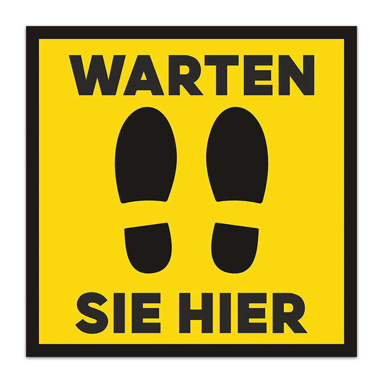 Aufkleber: Fussbodenaufkleber Warten Sie Hier
