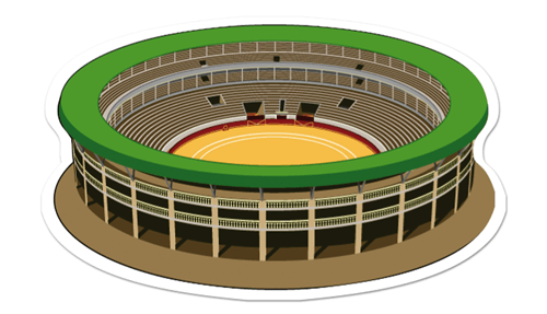 Wandtattoos: Pamplona Stierkampfarena
