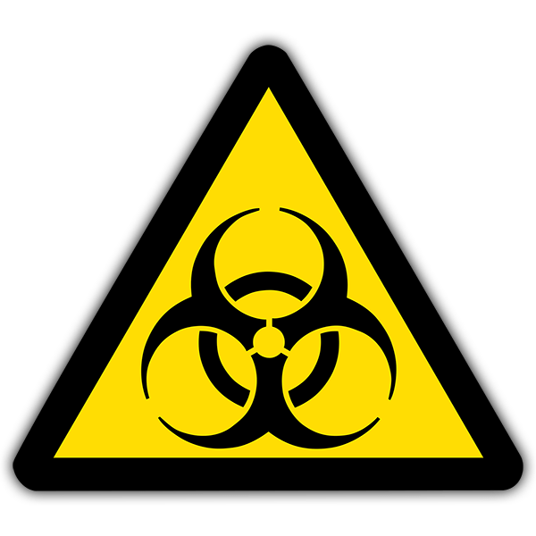 Aufkleber: Dreieckiges Schild für Biogefährdung