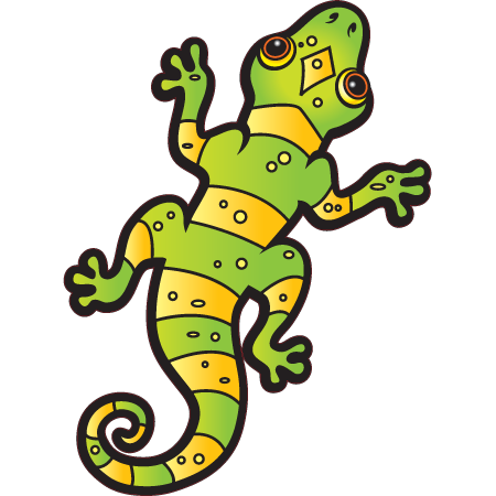 Aufkleber: Grüner und gelber Salamander