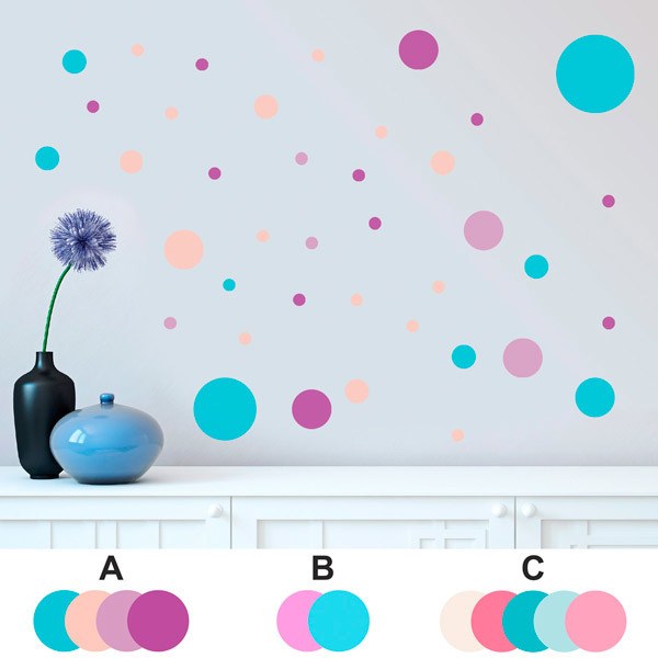 Wandtattoos: Violette Farbtöne Kreise Set