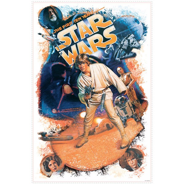 Wandtattoos: Star Wars Retro Luke Skywalker