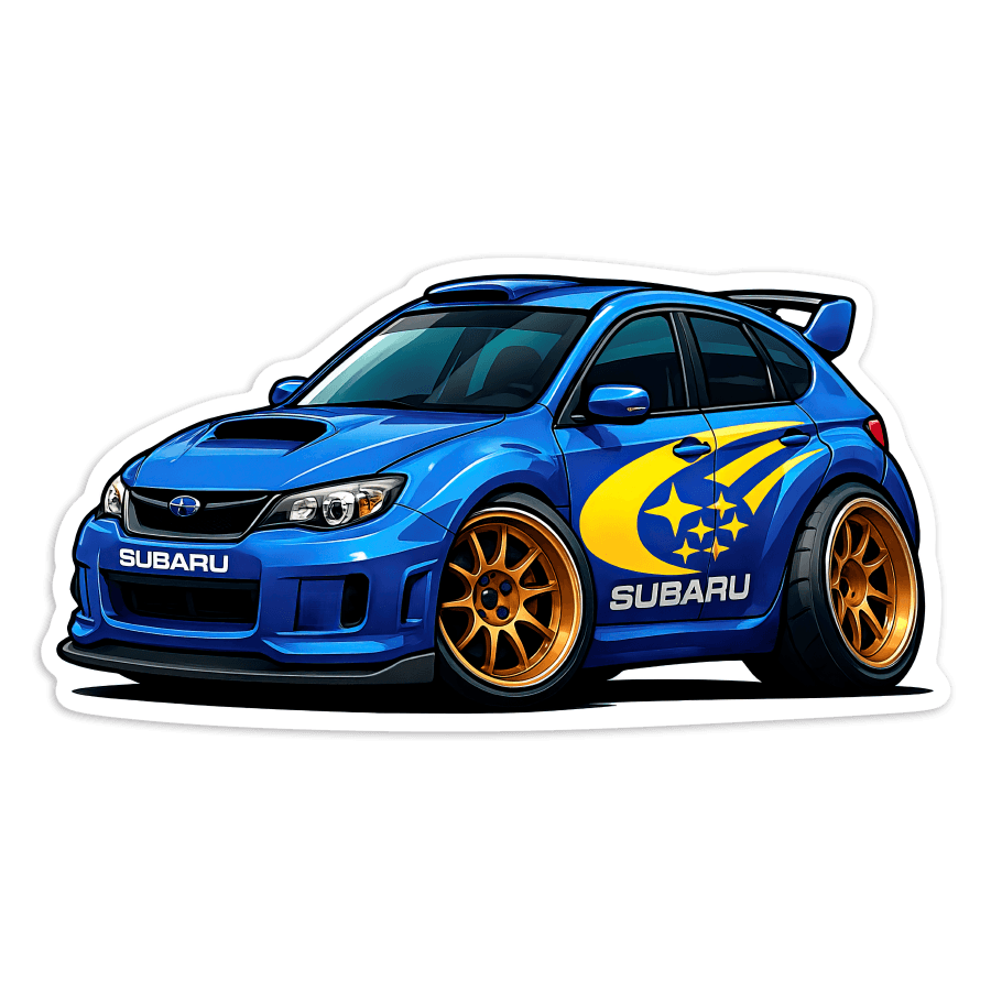 Aufkleber: Subaru WRX STI Schrägheck Rallye